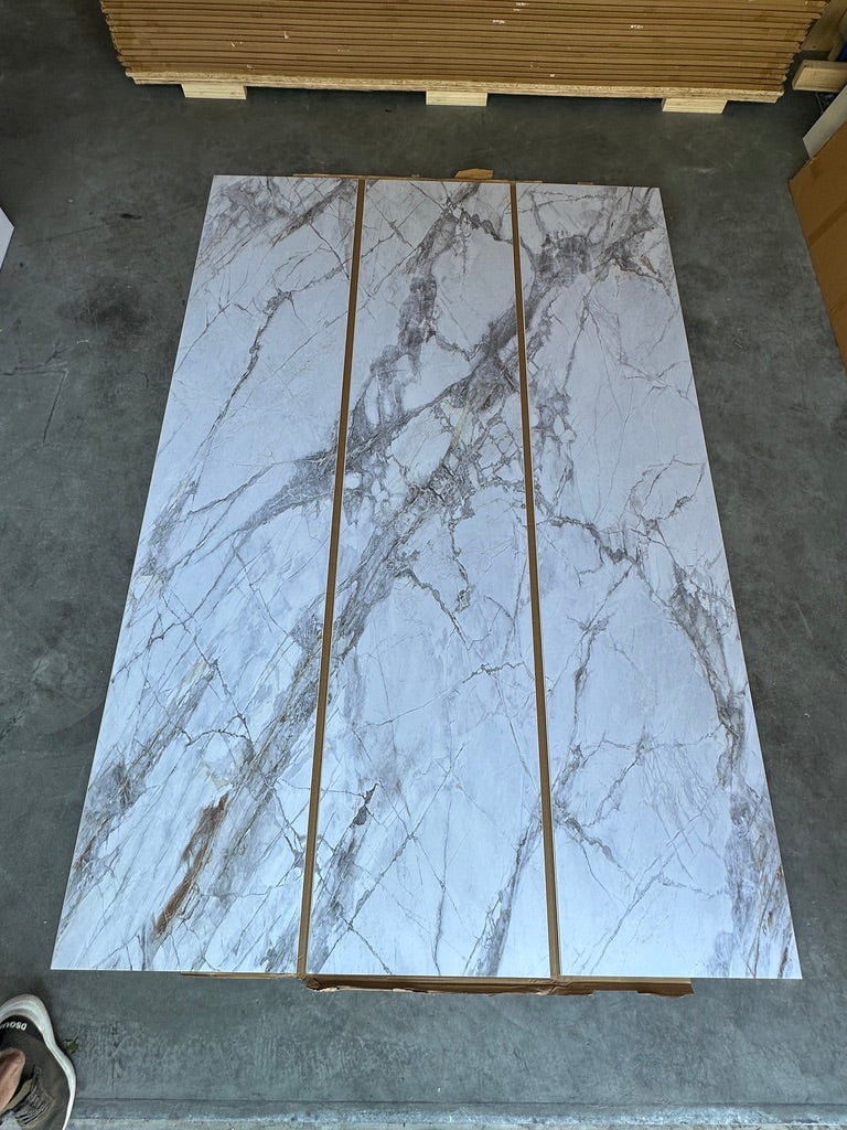 Invisible Grey Marble - SPC Click System - Wall Panel Set of 3, 180x280 cm