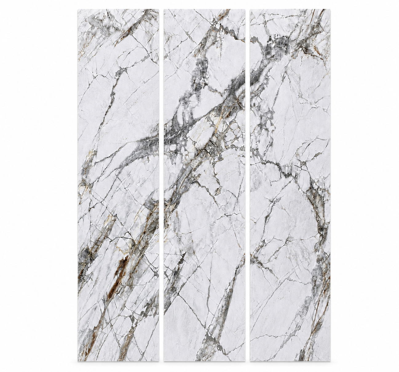Invisible Grey Marble - SPC Click System - Wall Panel Set of 3, 180x280 cm