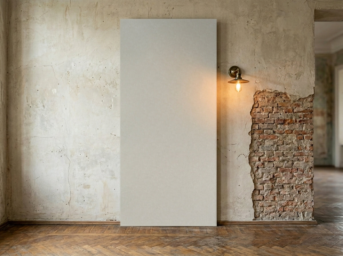 PVC-Wandpaneel Light Canyon vertikal aufgestellt in einem Loft-Interieur