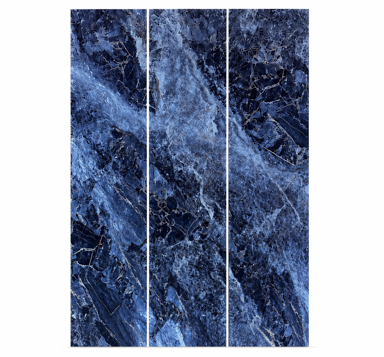 Sodalite Blue SPC Click System - Set of 3 Wall Panels 60 × 280 cm