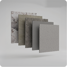 PVC-panelen achter elkaar geplaatst